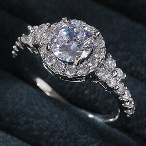 😍Classic Engagement Anillos Pure CZ Wedding Beautiful Ring for Women, L101